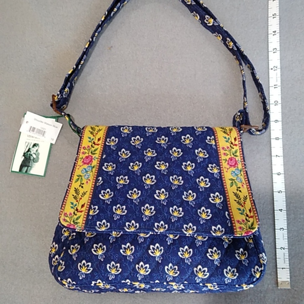 Vera Bradley, Front flap shoulder bag, with adjustable strap, Maison Blue